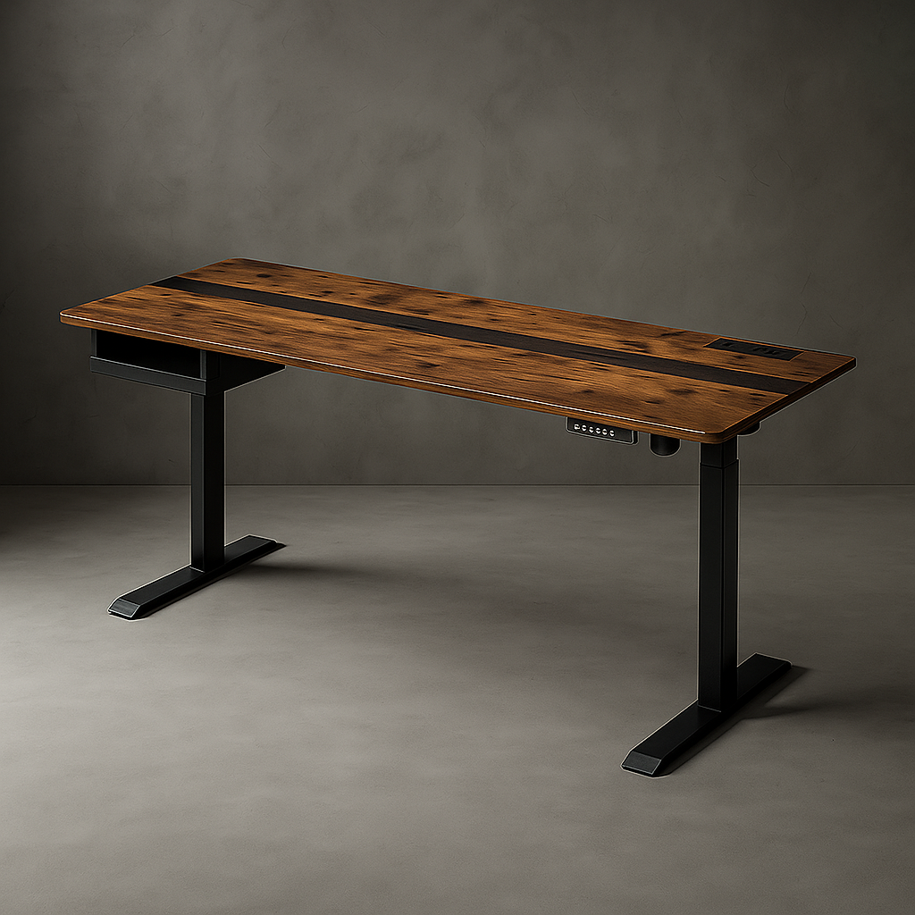 Bureau Réglable en Hauteur Electrique marron | Desk-Elite