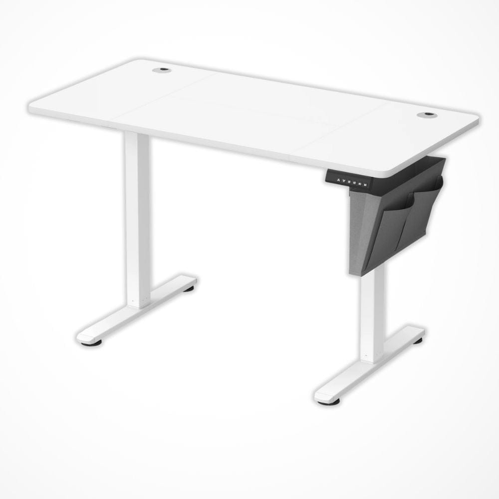 Bureau Assis Debout avec Rangement | Desk-Elite Blanc / 120x60cm
