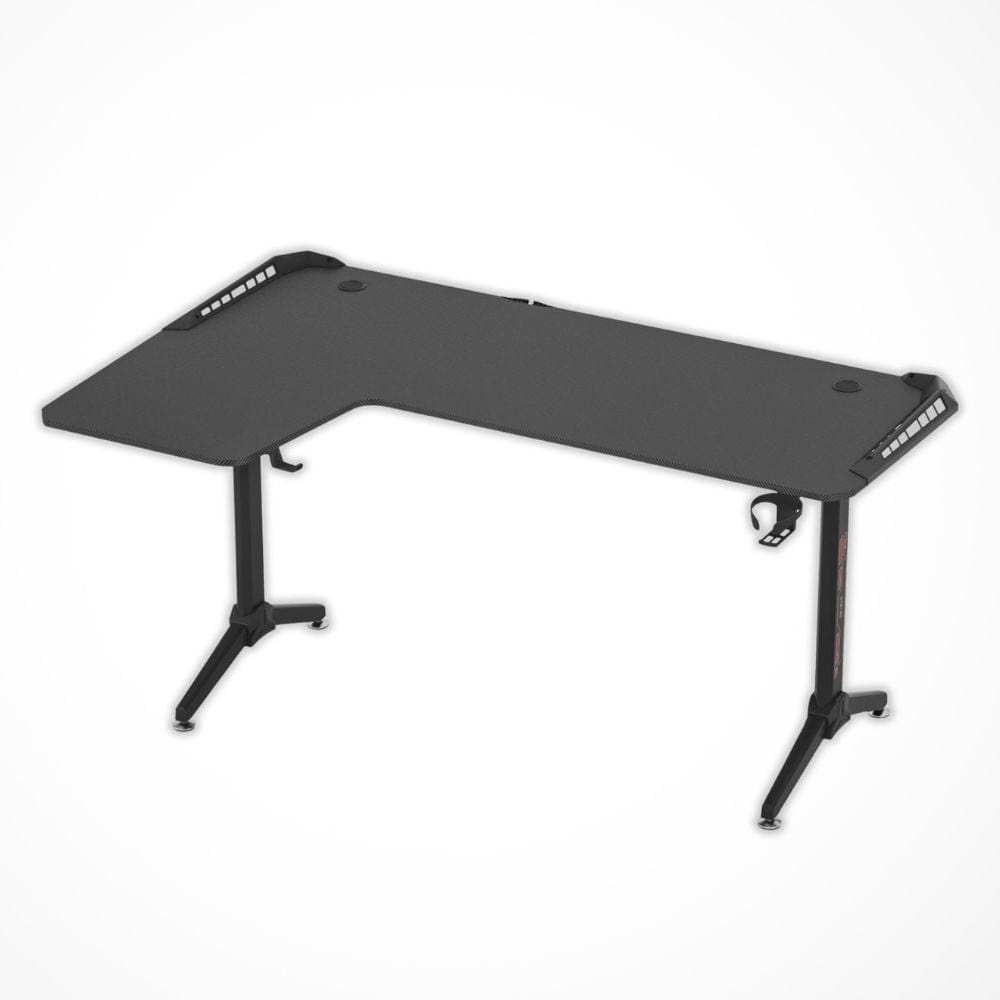 Bureau d’Angle Gamer | Desk-Elite Noir / Gauche / 162x100cm