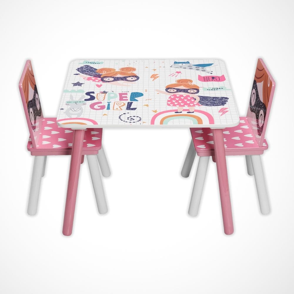 Bureau et Chaise Enfant | Desk-Elite Blanc / 60x60cm
