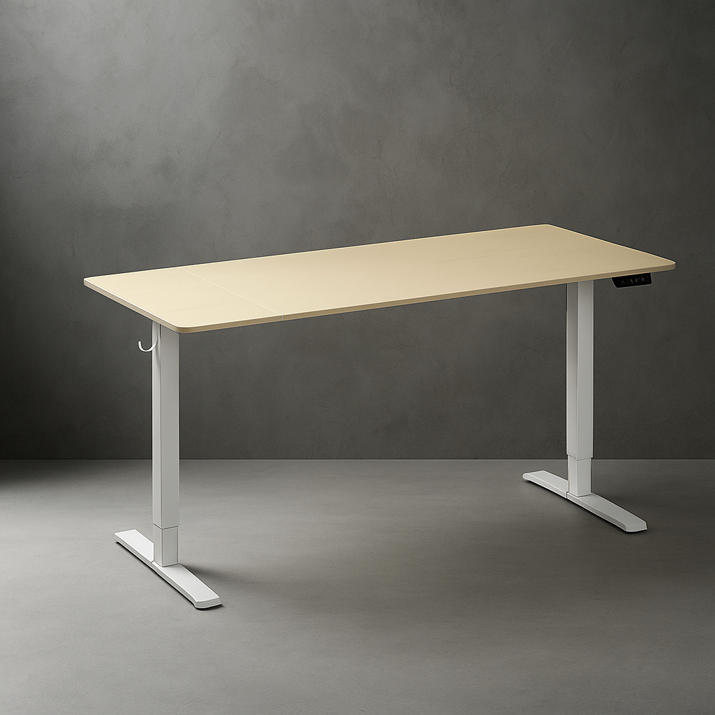 Bureau Ergonomique Assis Debout Bois Clair | Desk-Elite