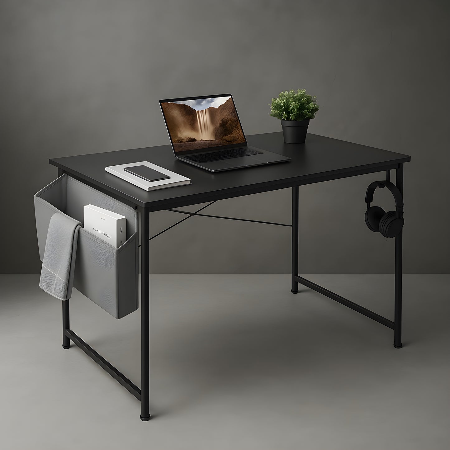 Bureau Moderne avec Rangement noir | Desk-Elite