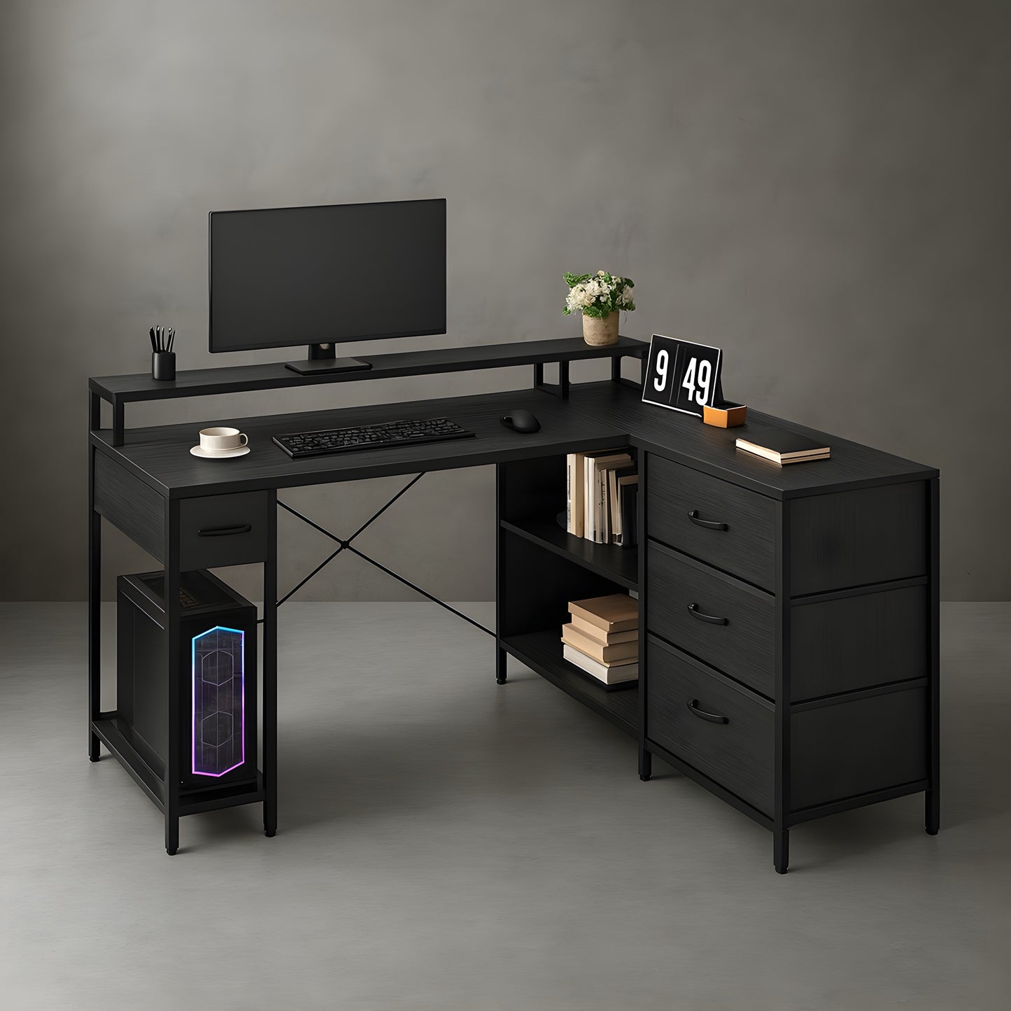 Bureau Noir Gamer | Desk-Elite