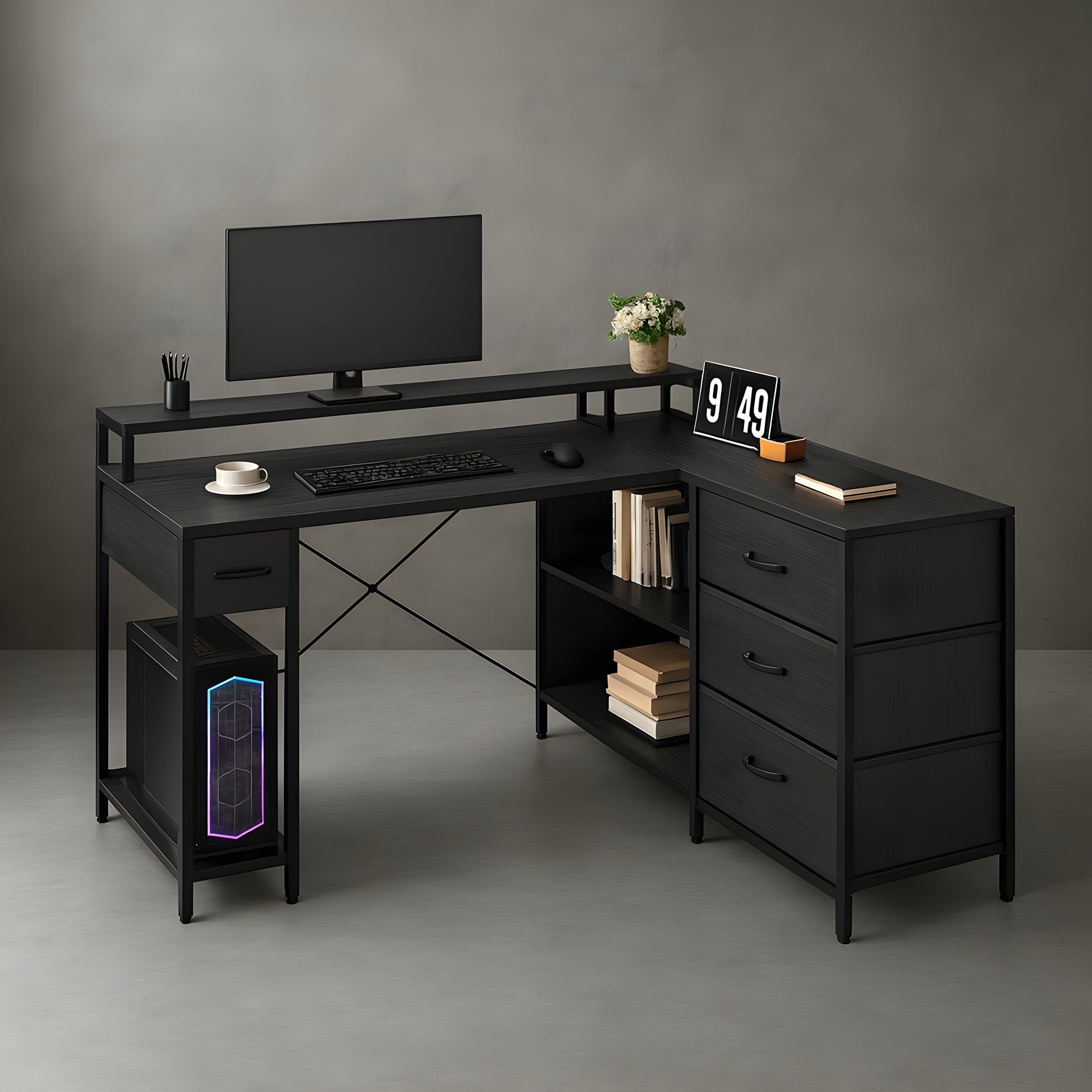 Bureau Noir Gamer | Desk-Elite