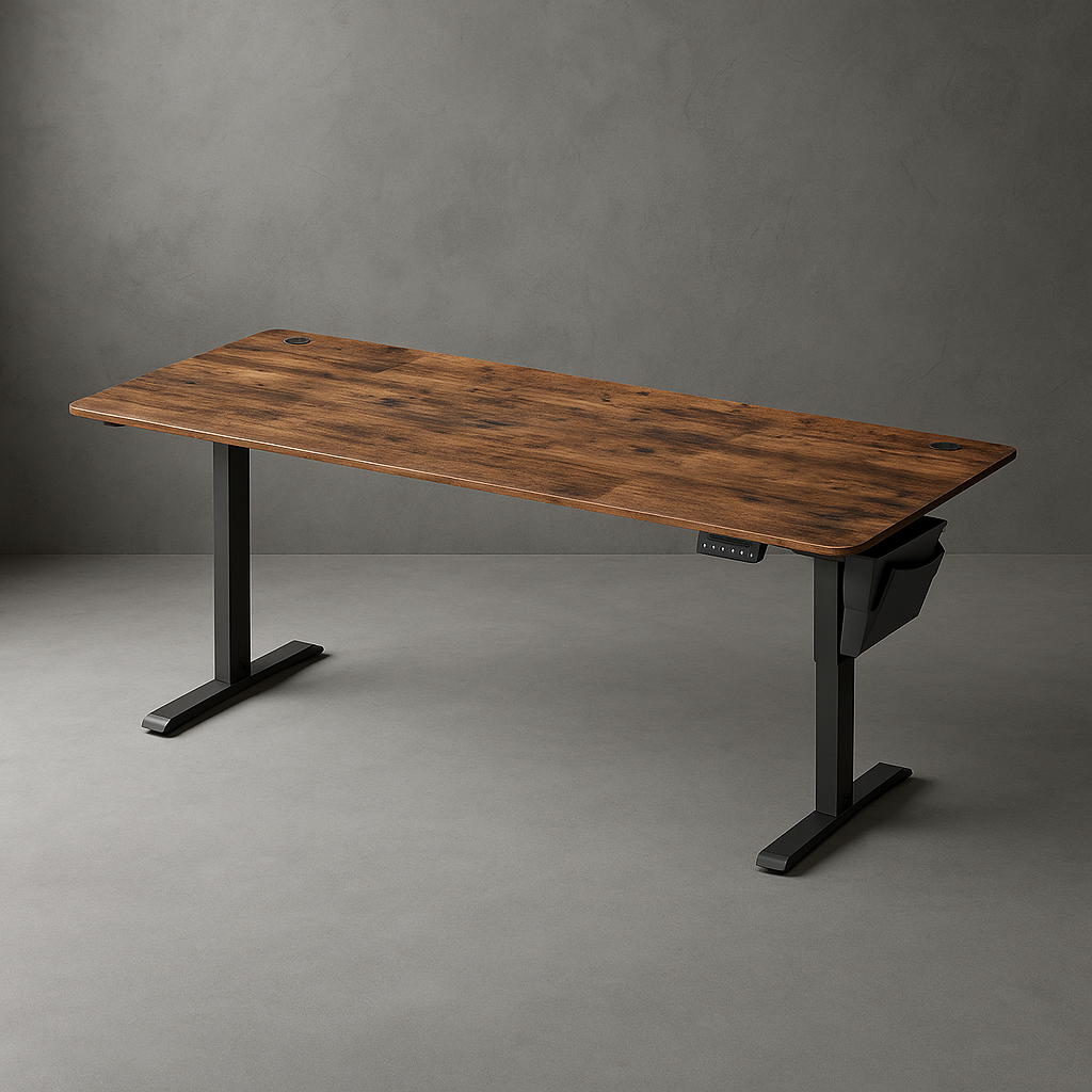 Bureau Réglable Hauteur marron | Desk-Elite