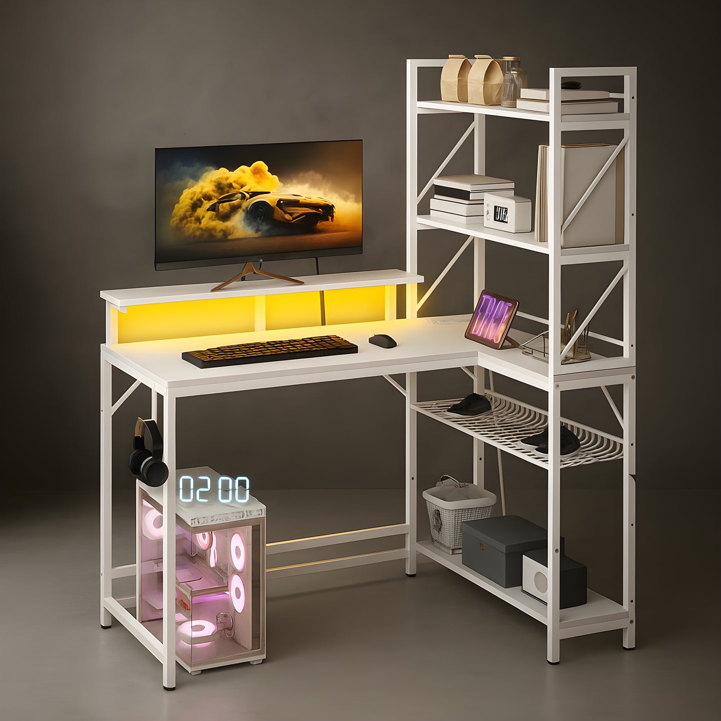 Bureau avec Etagère Intégrée | Desk-Elite