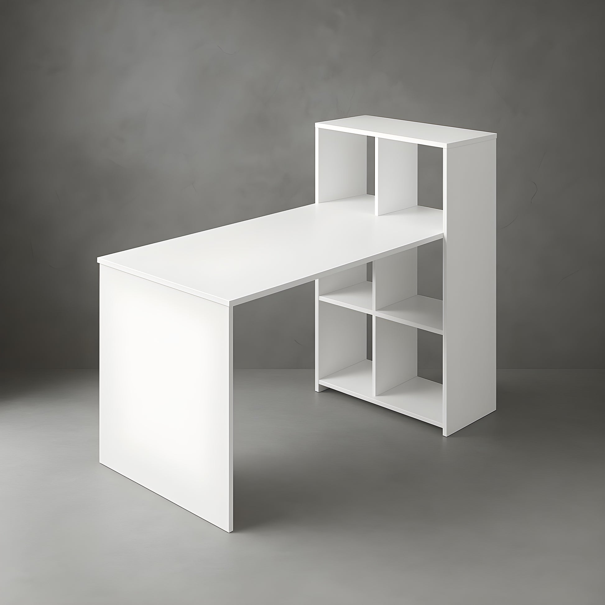 Bureau avec Rangement Blanc | Desk-Elite