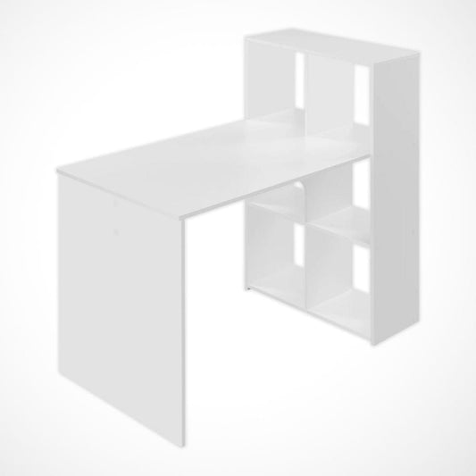 Bureau avec Rangement Blanc | Desk-Elite Blanc / 120x63cm