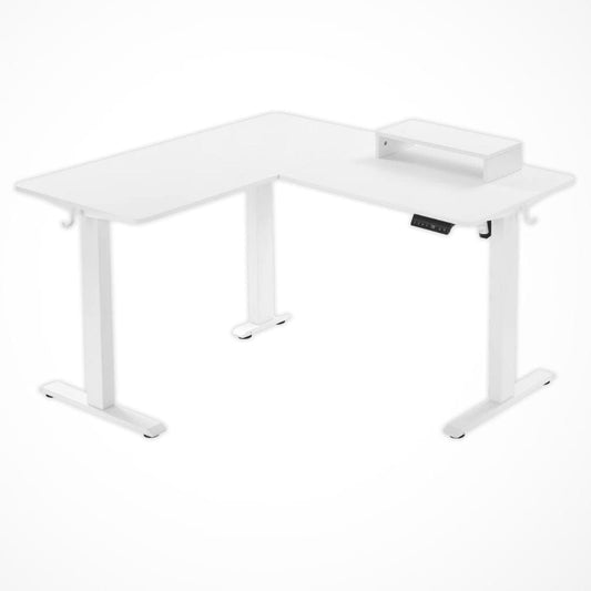 Bureau d'Angle Assis Debout | Desk-Elite Blanc / 140x120cm