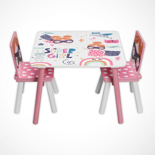 Bureau et Chaise Enfant | Desk-Elite Blanc / 60x60cm