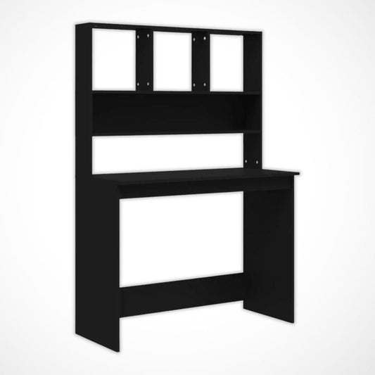Bureau Noir avec Rangement | Desk-Elite Noir / 102x45cm