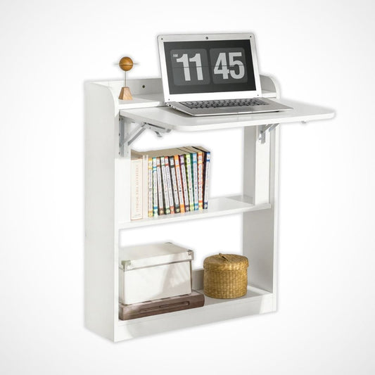 Bureau Télétravail Petit Espace | Desk-Elite Blanc / 82x64cm