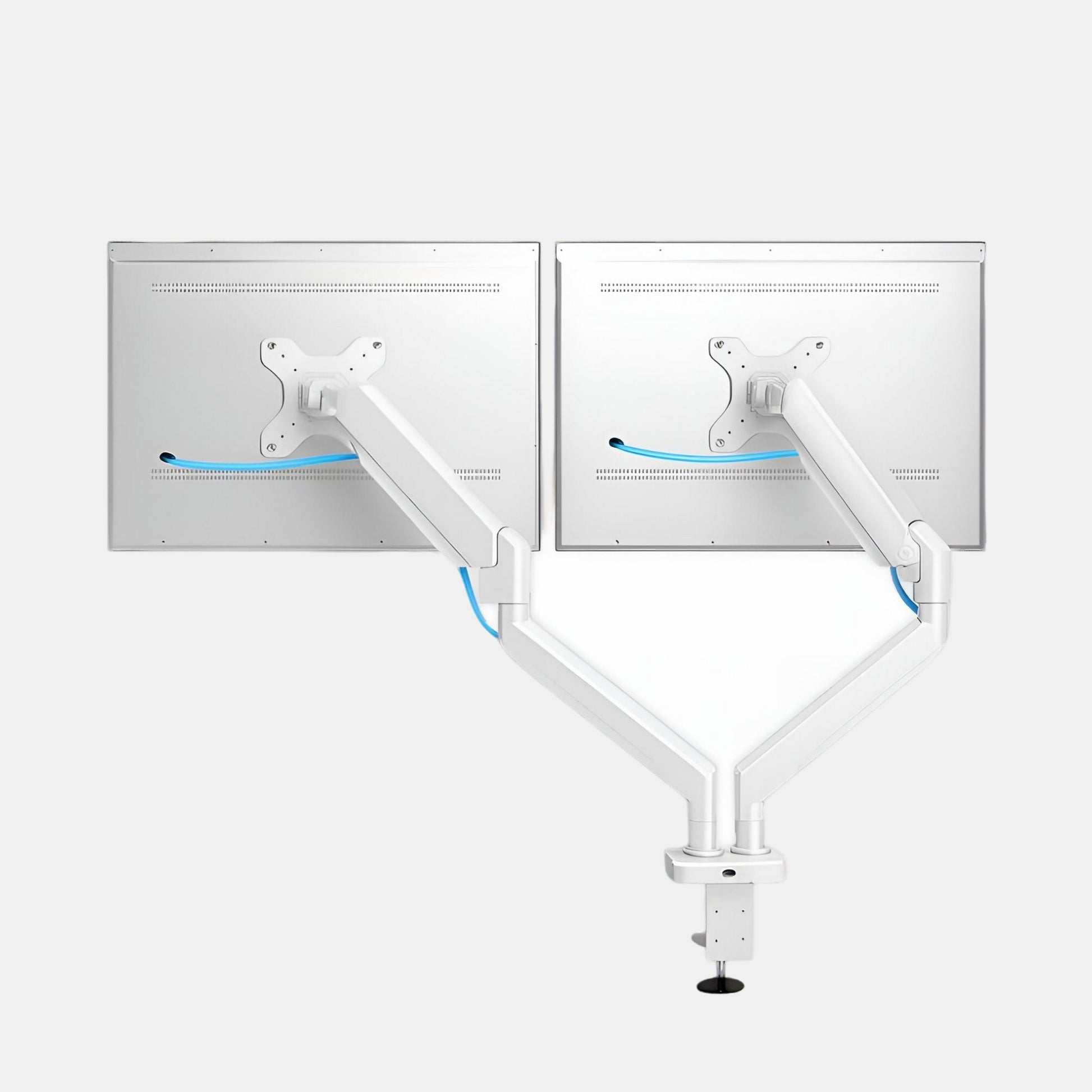 Support Double Ecran Blanc | Desk-Elite